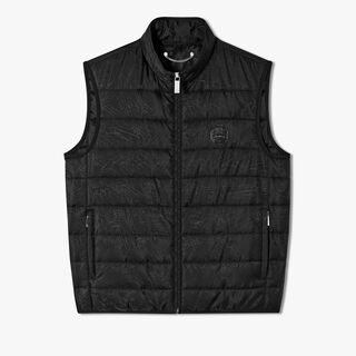 Quilted Nylon Scritto Gilet, NOIR, hi-res