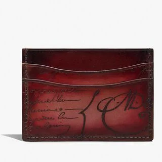 Bambou Scritto Leather Card Holder, LIGHT SAINT EMILION, hi-res