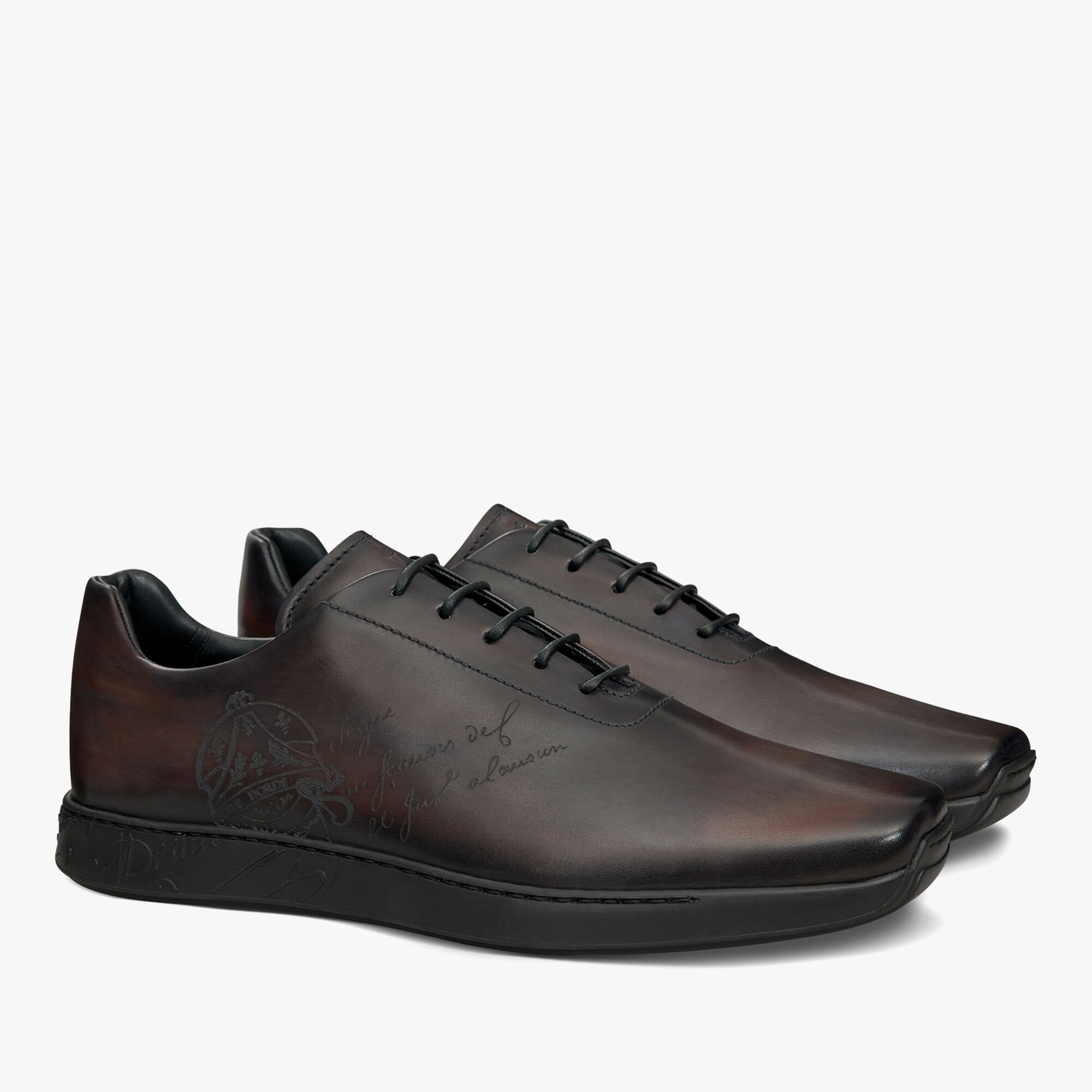 Metropolitan Scritto Leather Oxford, CHARCOAL BROWN, hi-res 2