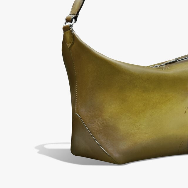 Toujours Soft Zipped Hobo Scritto Leather Messenger, JUNGLE GREEN, hi-res 6
