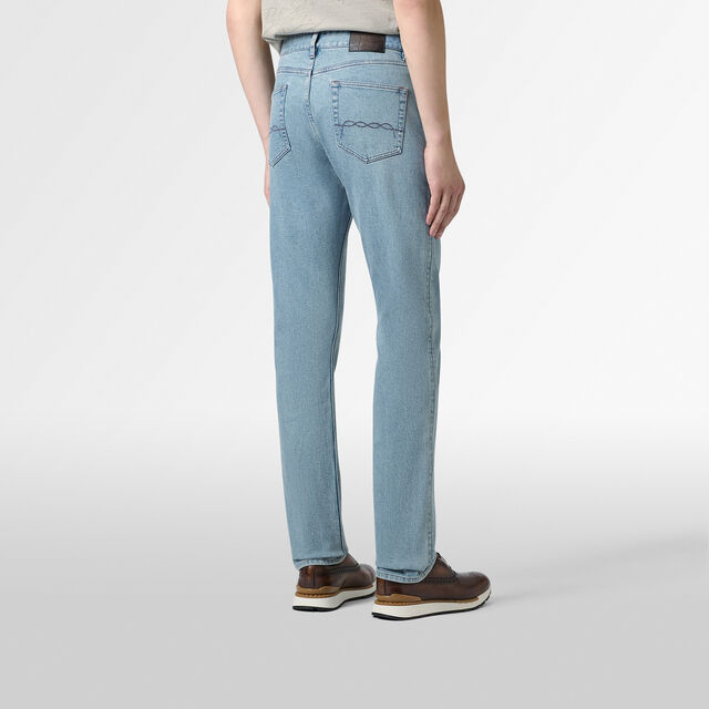 スリムフィット デニムパンツ, LIGHT BLUE, hi-res 3