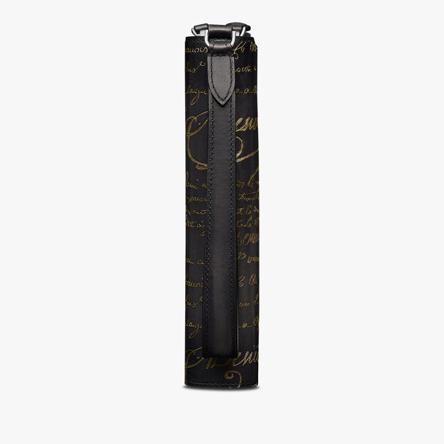 Tali Scritto Leather Long Zipped Wallet, NERO GRIGIO + GOLDEN, hi-res 4