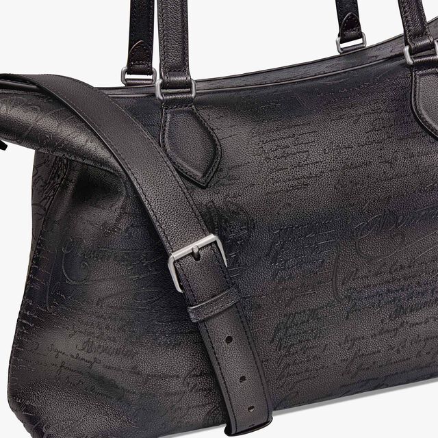 Late Hour Scritto Leather Shopper, NERO GRIGIO, hi-res 5
