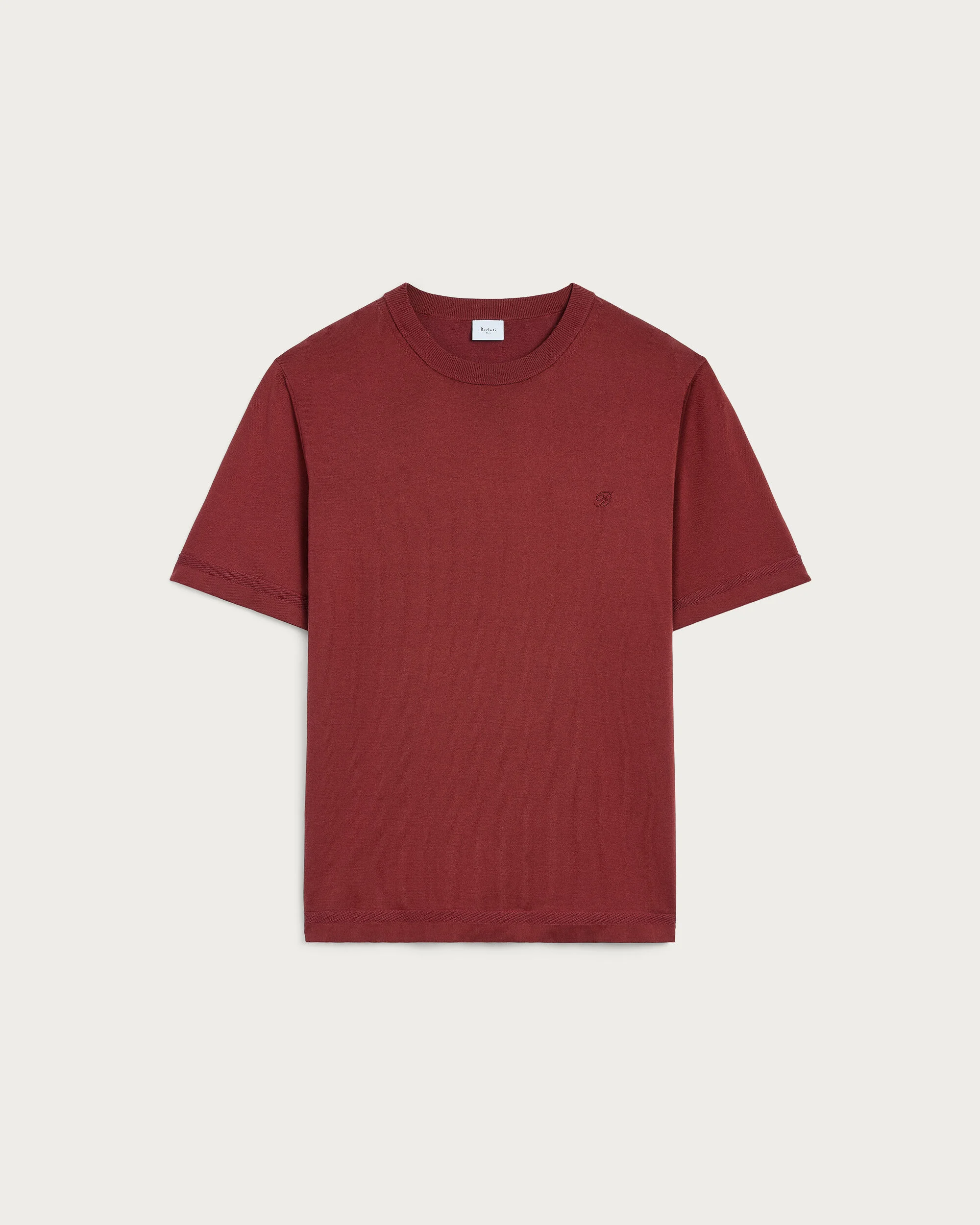 B-Thabor Embroidery Short-Sleeves Crewneck, Red Ocher, hi-res