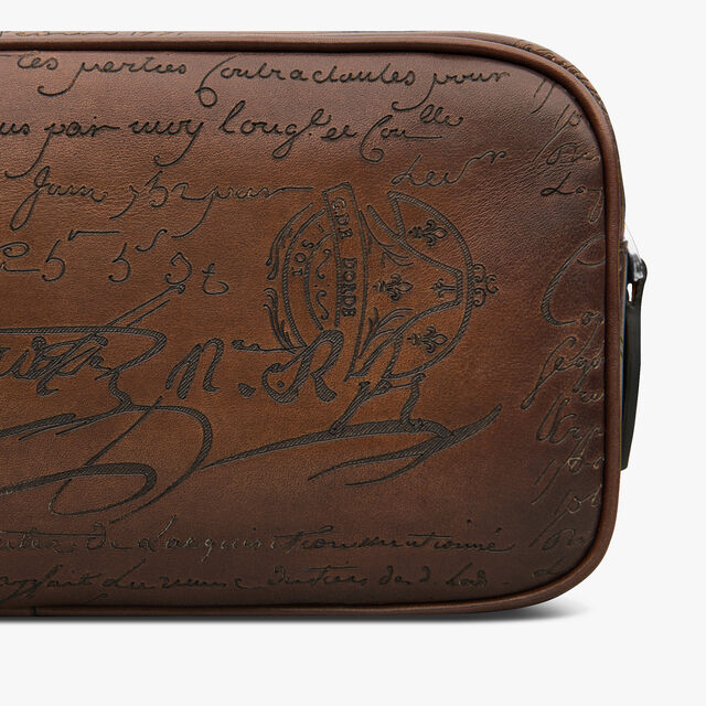 Formula 1003 Scritto Leather Pouch, CACAO INTENSO, hi-res 5