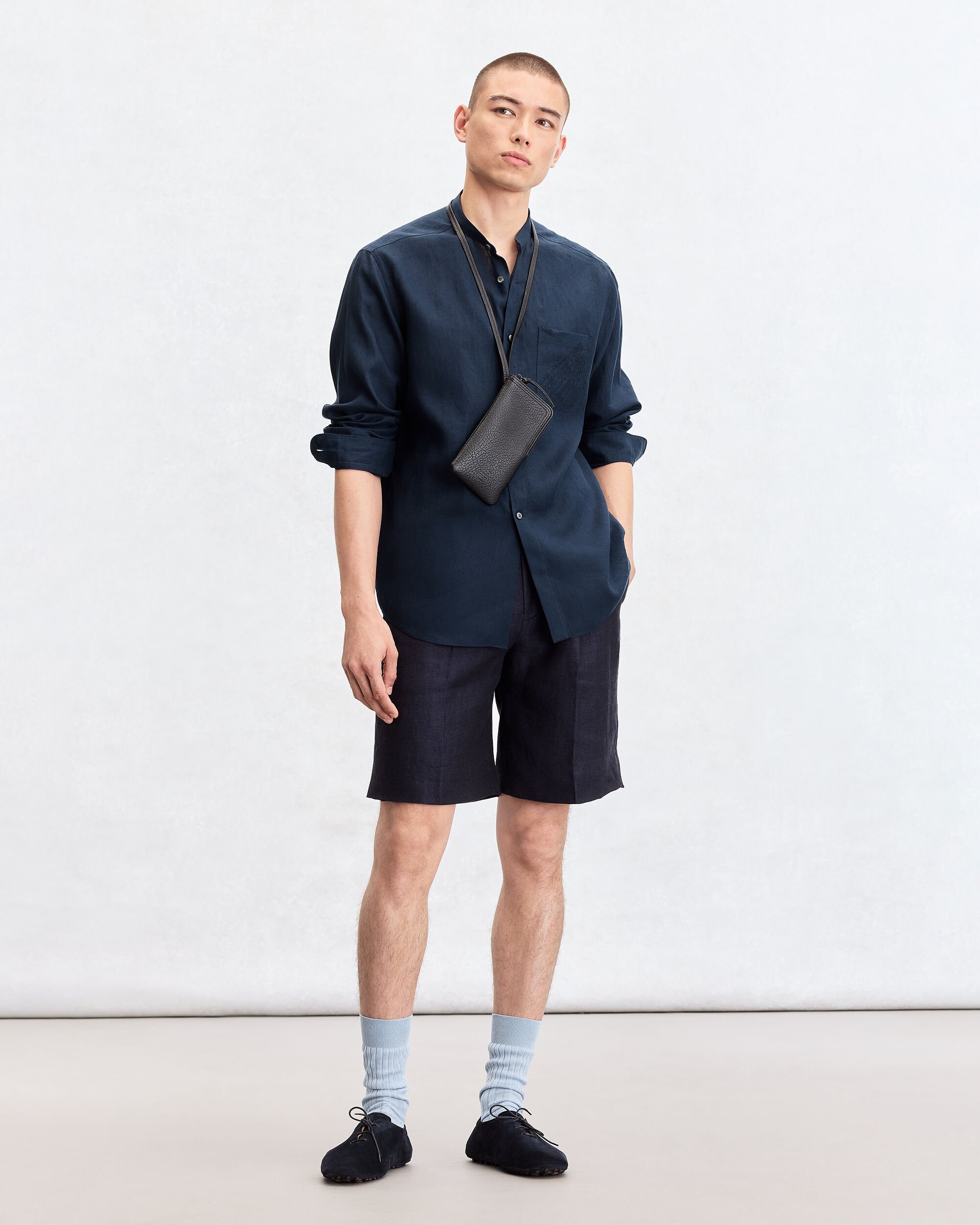 Neck Zipped Pouch, Deep Black, hi-res