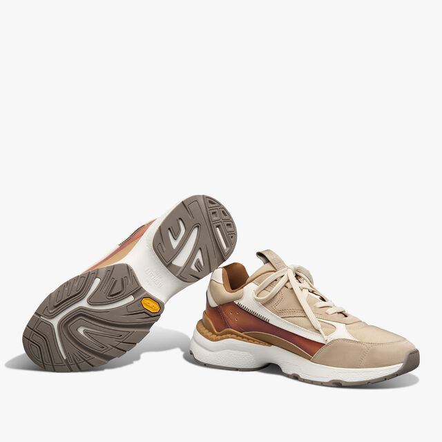 Skyrunning Leather And Nylon Sneaker, DUNE, hi-res 4