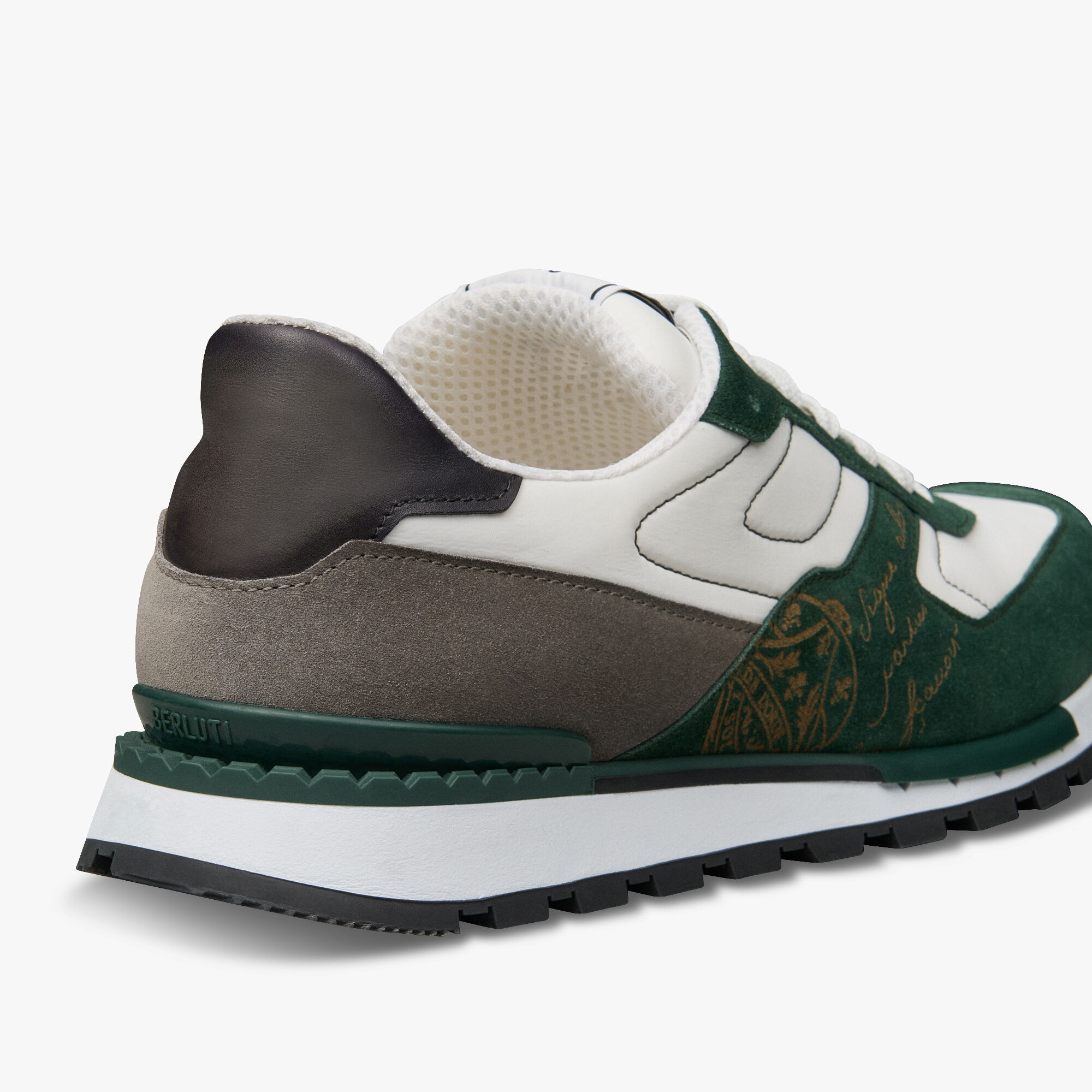Fast Track Suede Leather And Nylon Sneaker, GREEN, hi-res 5