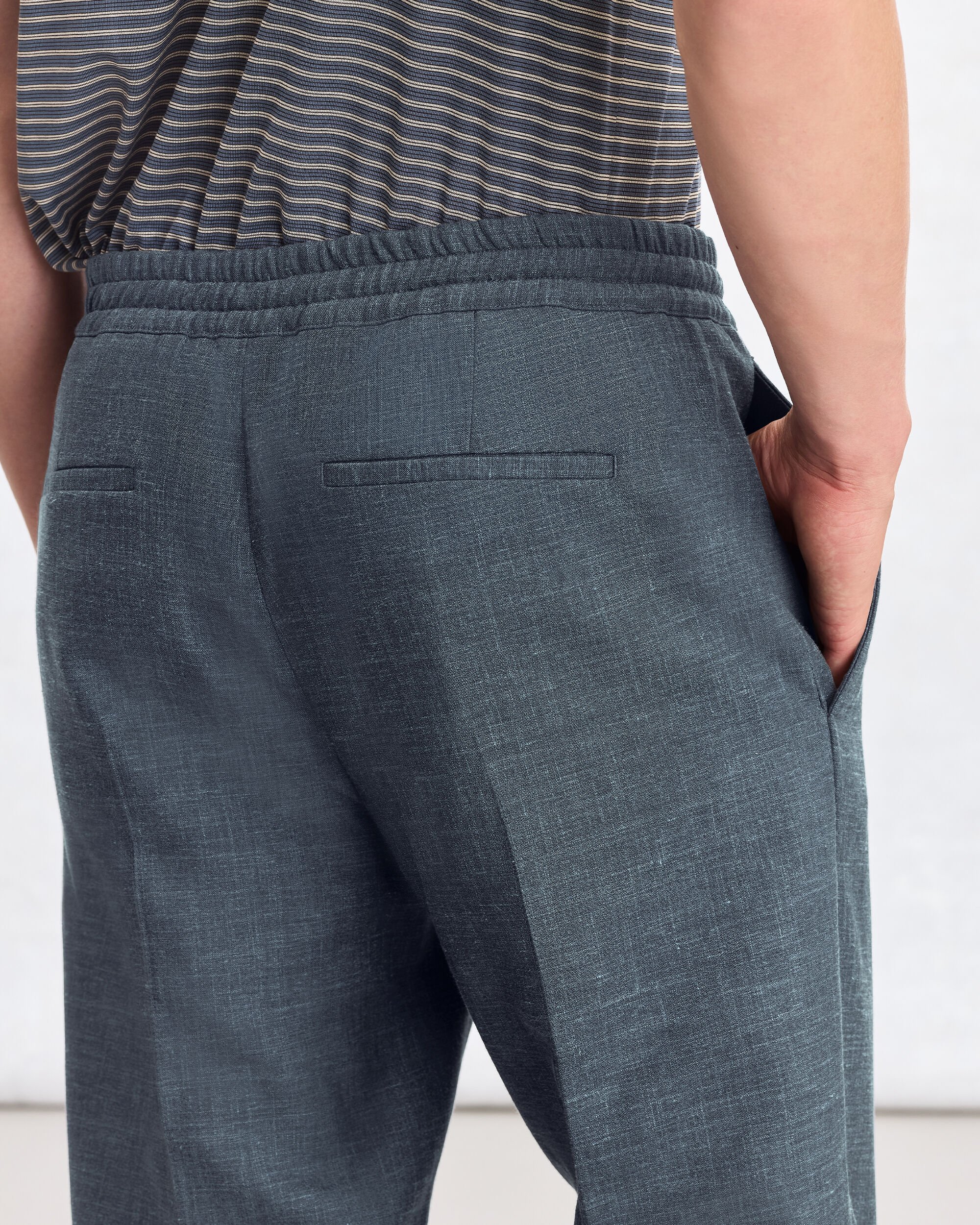 Fast Track Jogpants with Leather Zip-puller, Steel Blue & Cloudy Blue, hi-res