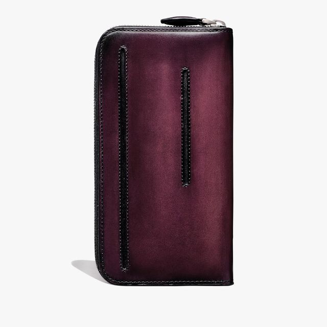 Itauba Scritto Leather Long Zipped Wallet, GRAPES, hi-res 2