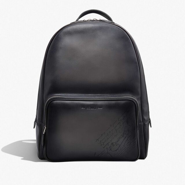 Time Off Scritto Leather Backpack, NERO GRIGIO, hi-res 1