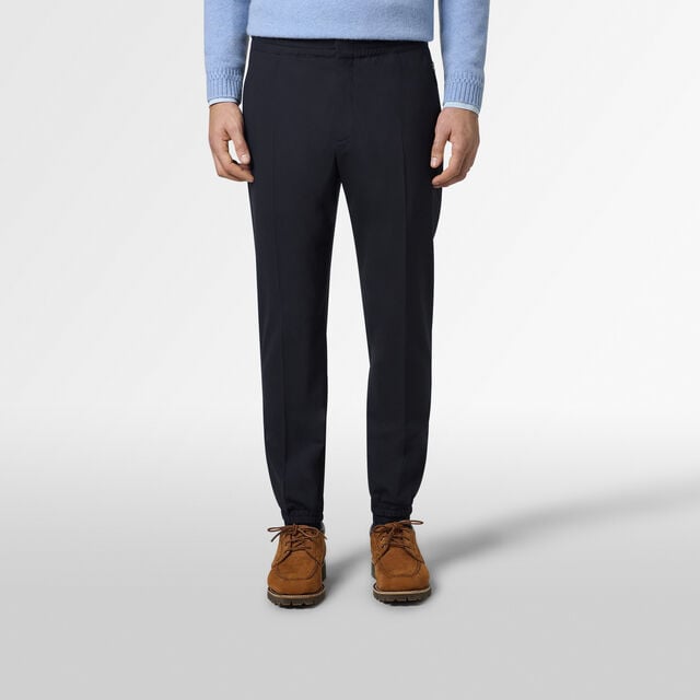 Stretch Wool Jogpants, MARINE, hi-res 2
