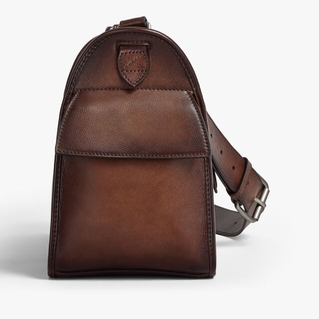 Sac Bandoulière Périple Barrel Bag En Cuir Scritto, SOFT BROWN, hi-res 4