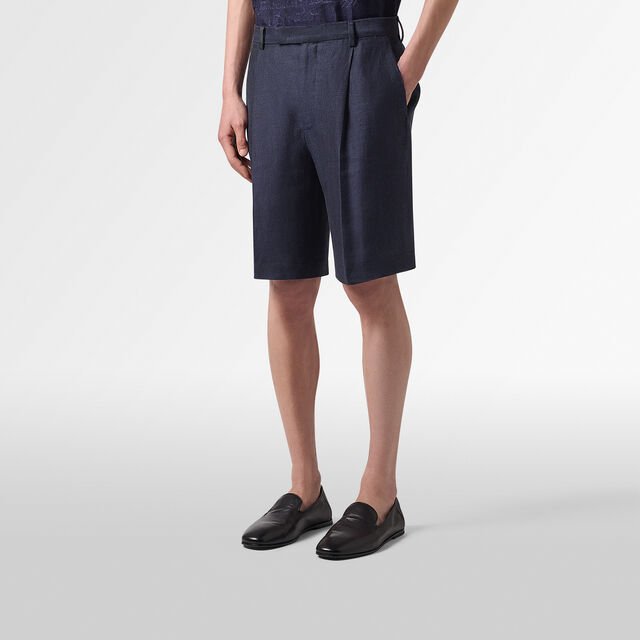 Formal Pleated Shorts, SHADES OF BLUE  , hi-res 3