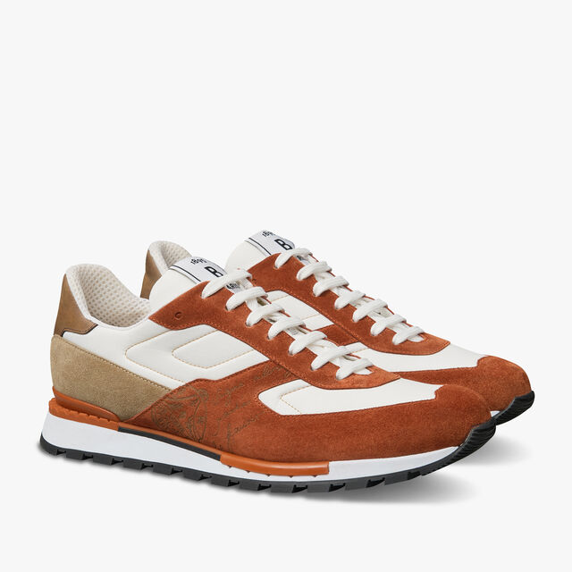 Fast Track Suede Leather And Nylon Sneaker, RUST, hi-res 2
