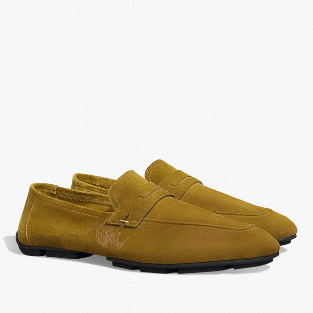Mocassin Lorenzo Drive En Cuir De Veau Camoscio Scritto, ACID GREEN, hi-res 2