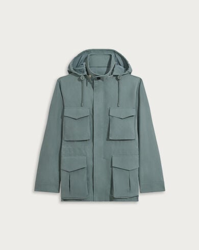 Camera Field Jacket with Leather Details, Prasin Green, hi-res