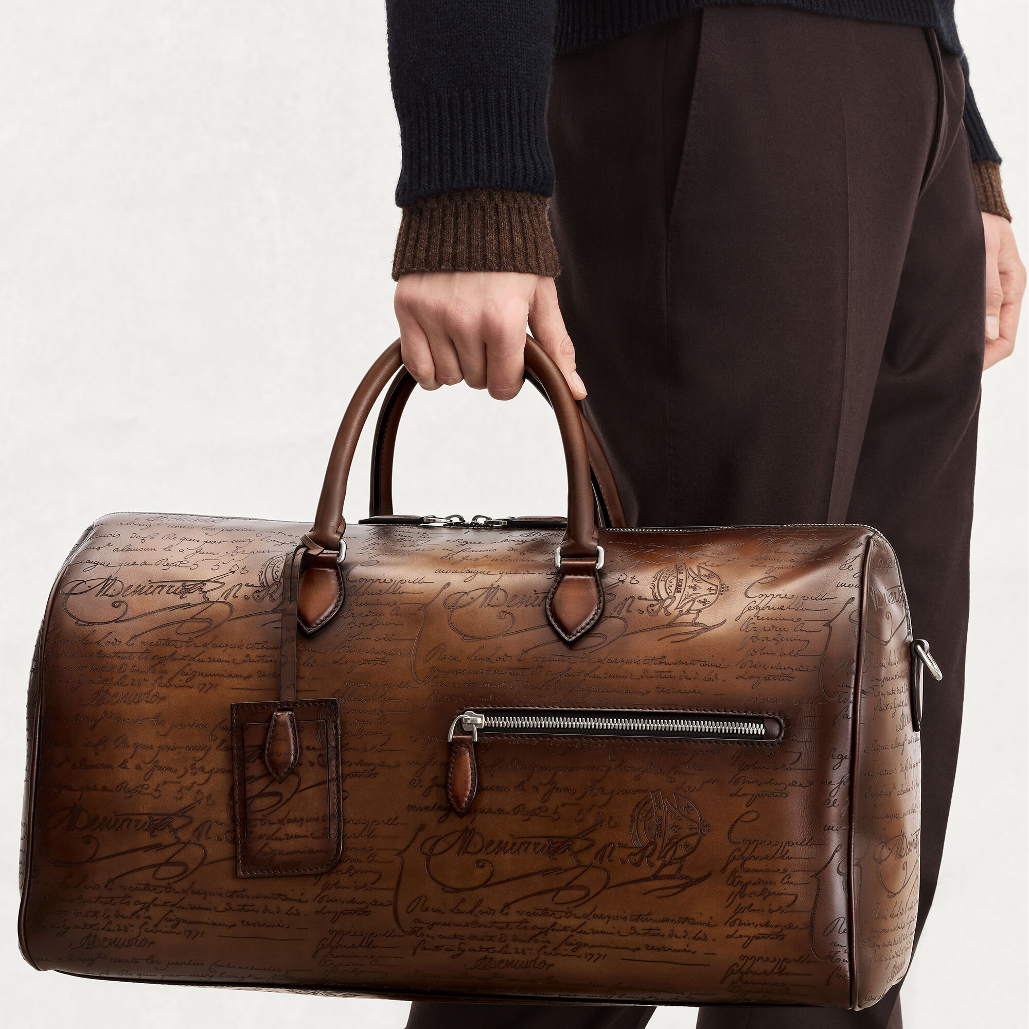 Jour Off Medium Scritto Leather Travel Bag