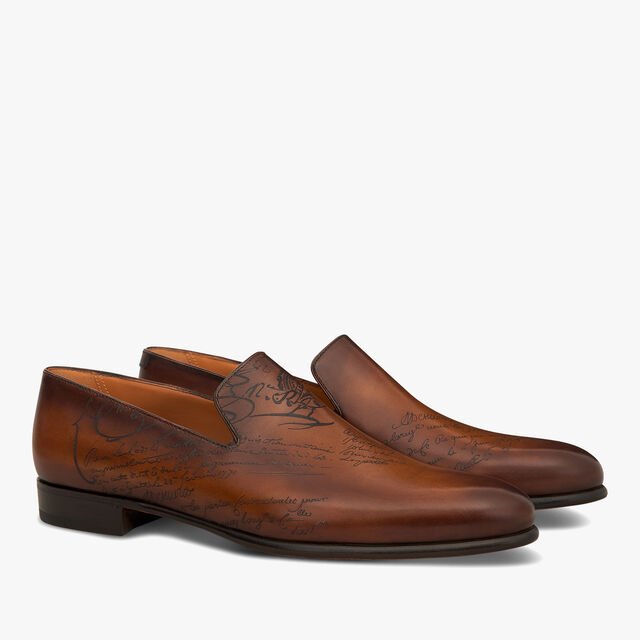 Cursive Galet Scritto Leather Loafer, TOBACCO BIS, hi-res 2