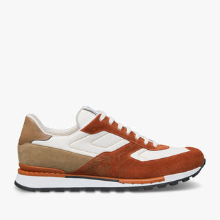 Fast Track Suede Leather And Nylon Sneaker, RUST, hi-res