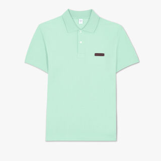 Polo With Leather Tag, SAGE, hi-res