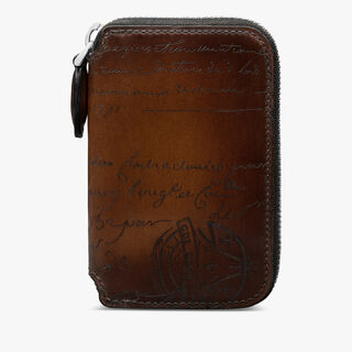 Koto Scritto Leather Zipped Key Holder, CACAO INTENSO, hi-res