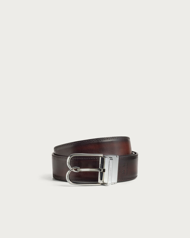 Ceinture B Volute R&eacute;versible, Chimere & Marron Ambre, hi-res