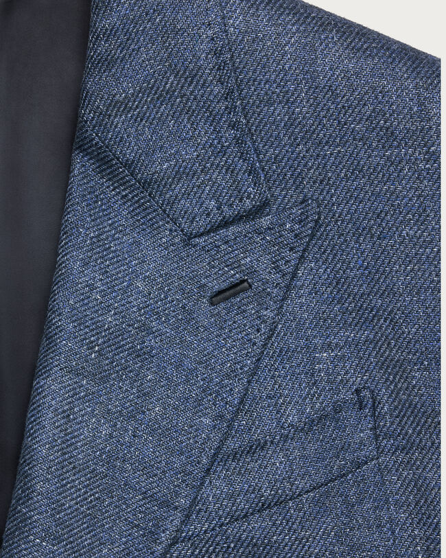 Veste Marcello avec D&eacute;tails en Cuir, Soladite Blue, hi-res