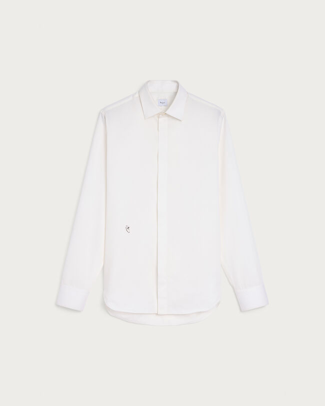 Andy Shirt with Alessandro Embroidery, Blanc Optique, hi-res