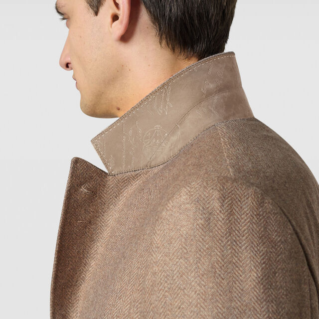Travel Coat in Cashmere & Silk, LIGHT TAUPE, hi-res 5