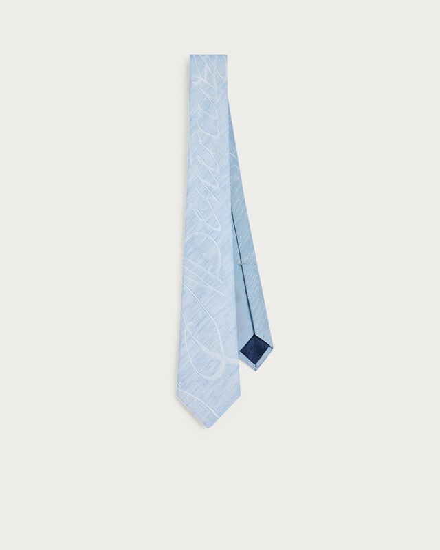 Giant Scritto Pattern Herringbone Tie, Cloudy Blue, hi-res