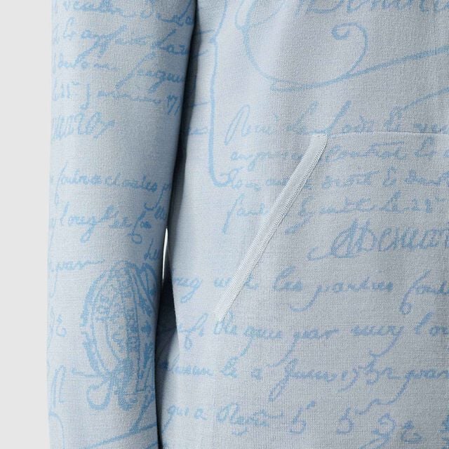 Sweat À Capuche Zippé En Laine Scritto, PALE BLUE, hi-res 5