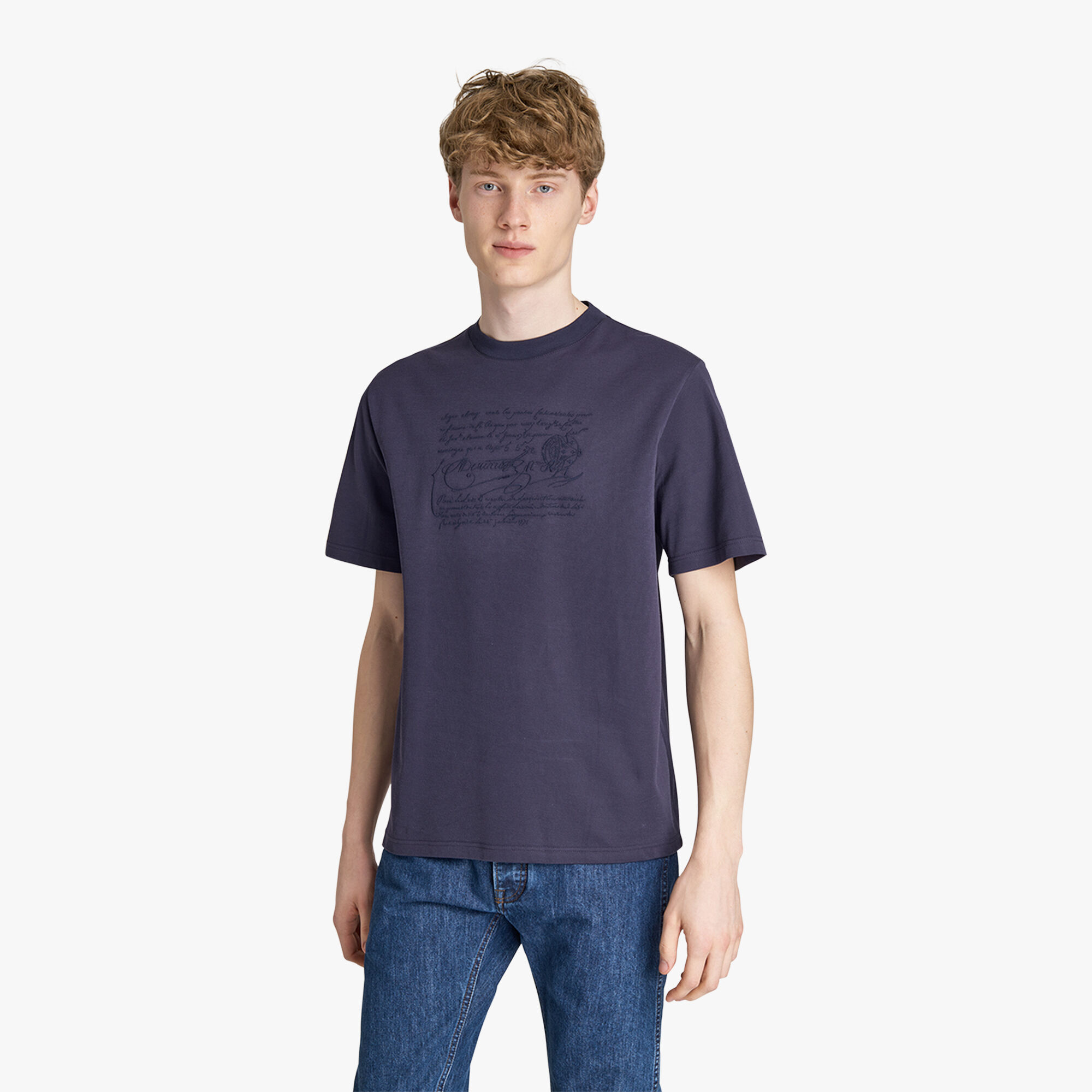 買い正規品 Berluti 刺繍 クルーネック 002 R23JRS80 Tシャツ 半袖 T 