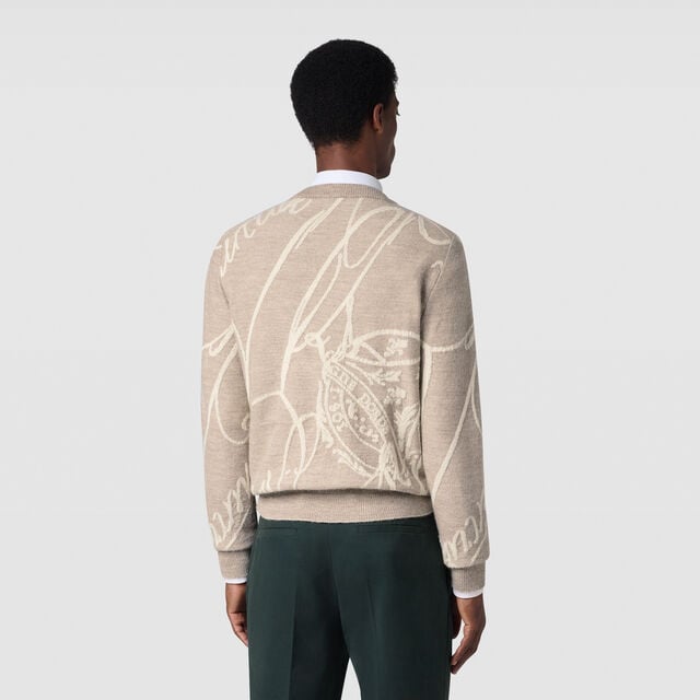 Giant Scritto Crewneck, FLUFFY BEIGE, hi-res 3