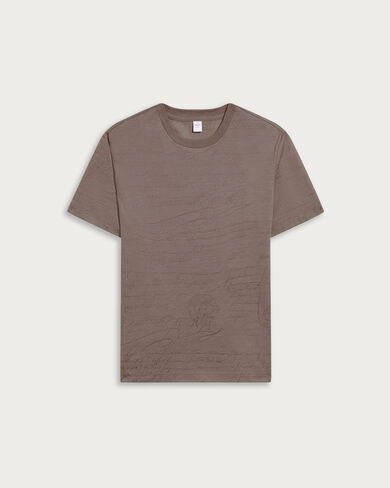 Scritto Piqu&eacute; T-shirt, Taupe Powder, hi-res