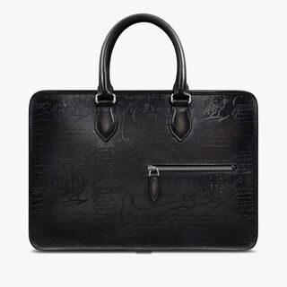 Un Jour Small Scritto Leather Briefcase, NERO GRIGIO, hi-res