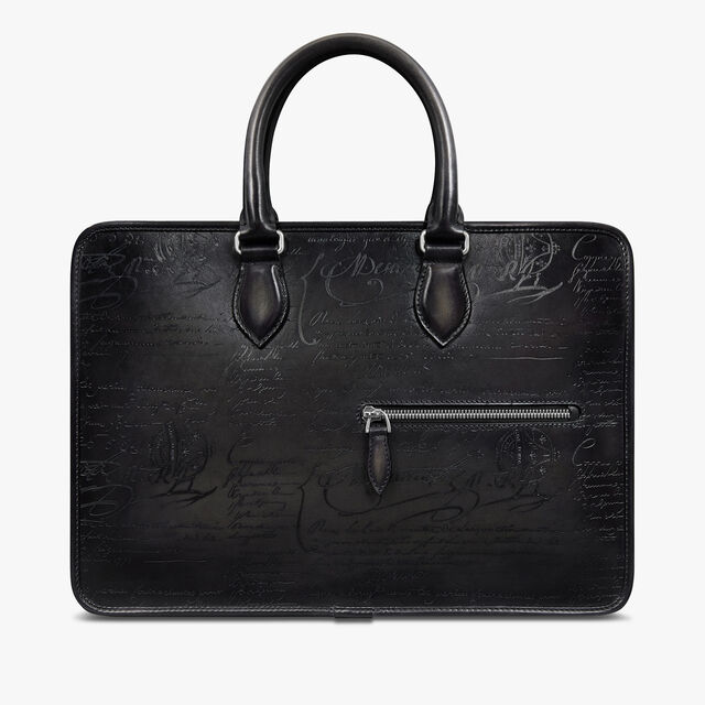 Un Jour Small Scritto Leather Briefcase, NERO GRIGIO, hi-res 1