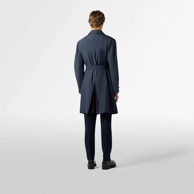 Technical Silk Light Trench, COLD NIGHT BLUE, hi-res 4