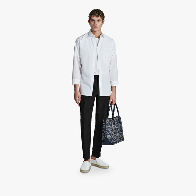 Poplin Shirt With Embroidered Scritto Pocket, BLANC OPTIQUE, hi-res 4
