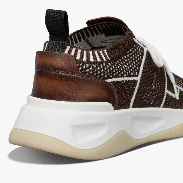 Shadow Knit And Leather Sneaker, DARK BROWN, hi-res 5