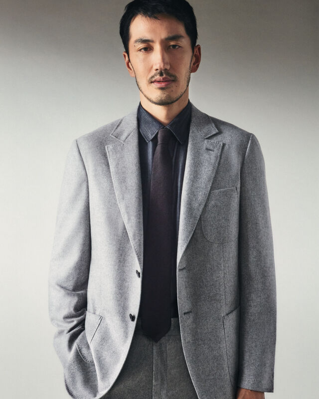 Cashmere Stretch Travel Jacket, LIGHT GREY MELANGE, hi-res 2