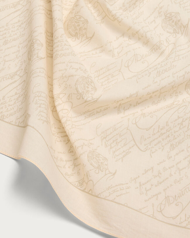 Mouchoir de poche Motif Scritto, Butter Cream, hi-res