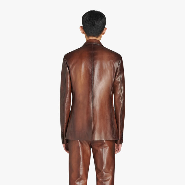 Patina Lined Leather Jacket, BRUN, hi-res 4