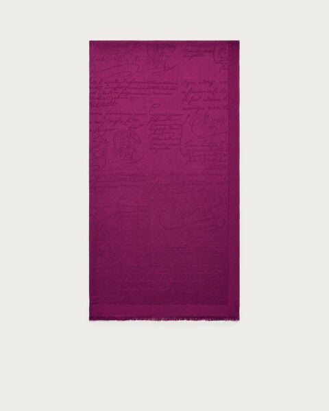Scritto Pattern Scarf, Purple Fushia, hi-res