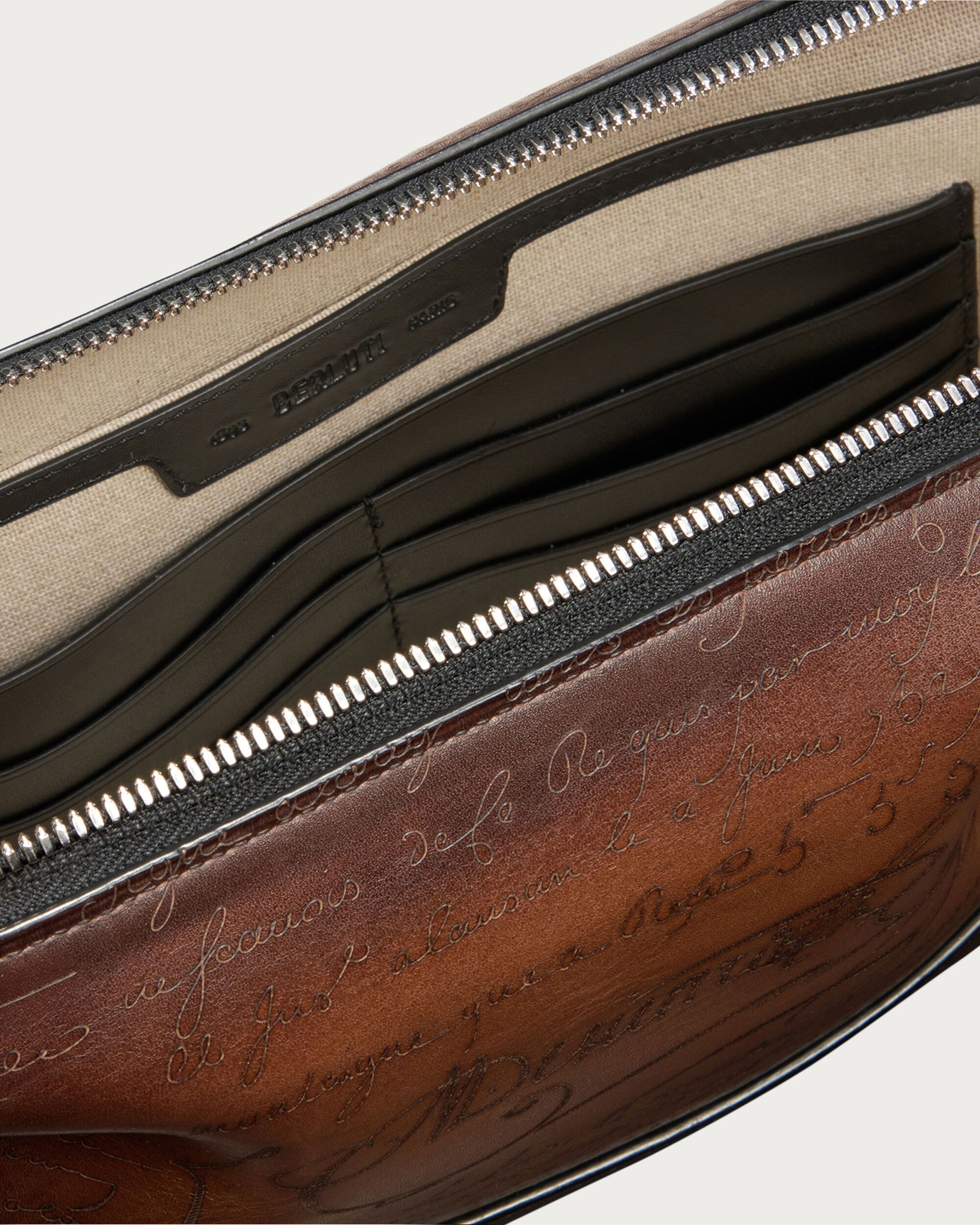 BERLUTI レザー ポーチ Rosewood Zipped Pouch | Berluti US