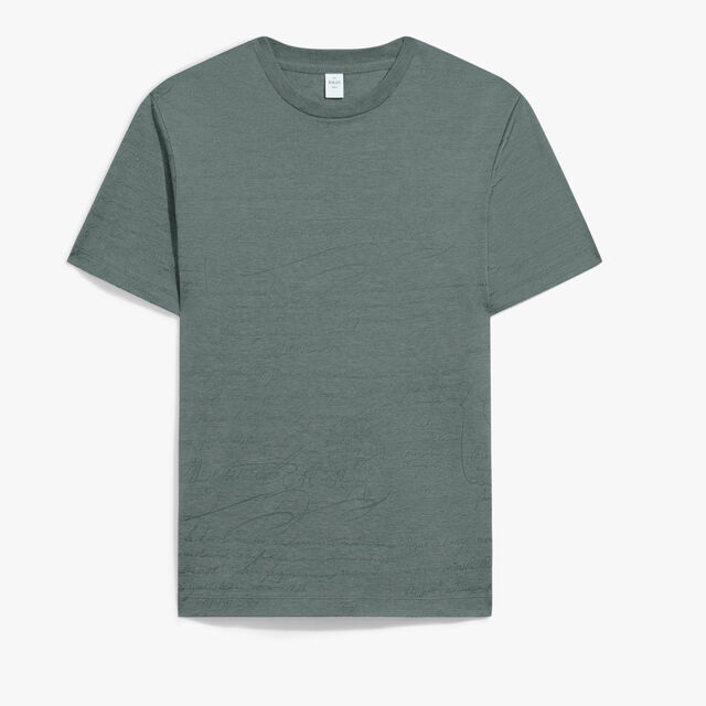 Scritto Pique T-shirt, BLUE DENIM, hi-res 1