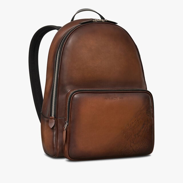 Time Off Scritto Leather Backpack, CACAO INTENSO, hi-res 2