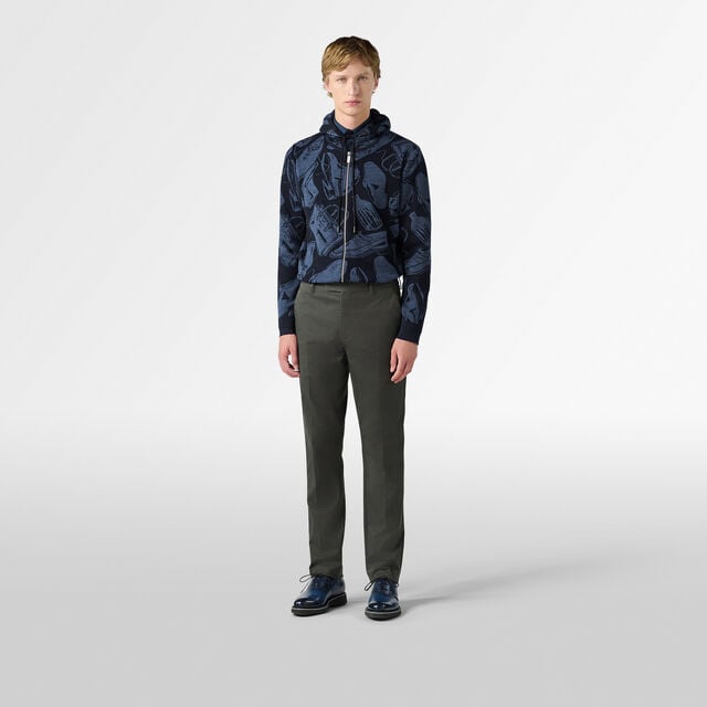 Sweat À Capuche Zippé En Laine Avec Jacquard Summer Iconic, COLD NIGHT BLUE, hi-res 4