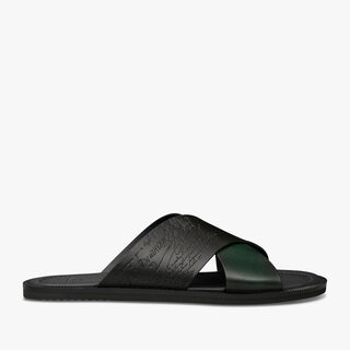Sifnos Scritto Leather Sandal, GREEN, hi-res