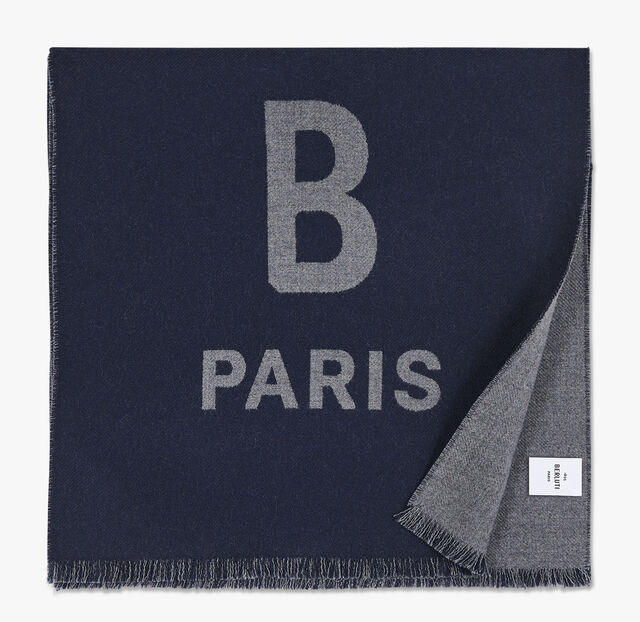 Rectangular Bicolor Wool Scarf With Logo Berluti